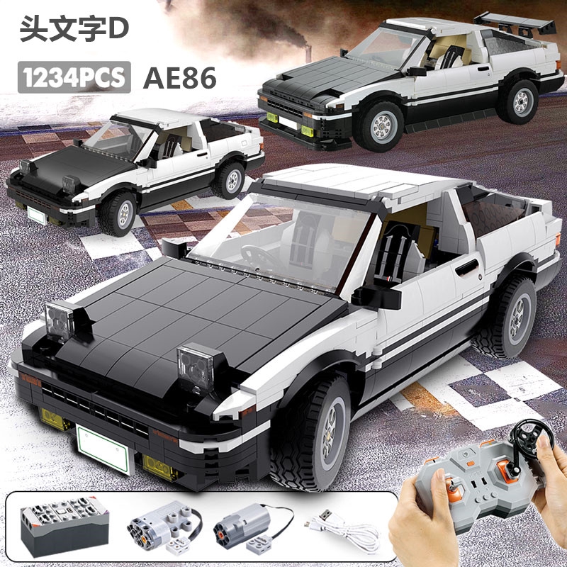 头文字d Ae86 电动赛车积木1234pcs City Remote Control Racing Car Building Blocks Shopee Malaysia