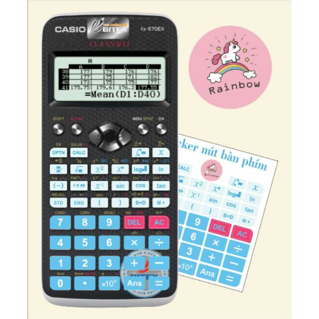 Decal nút máy tính Casio 580: \