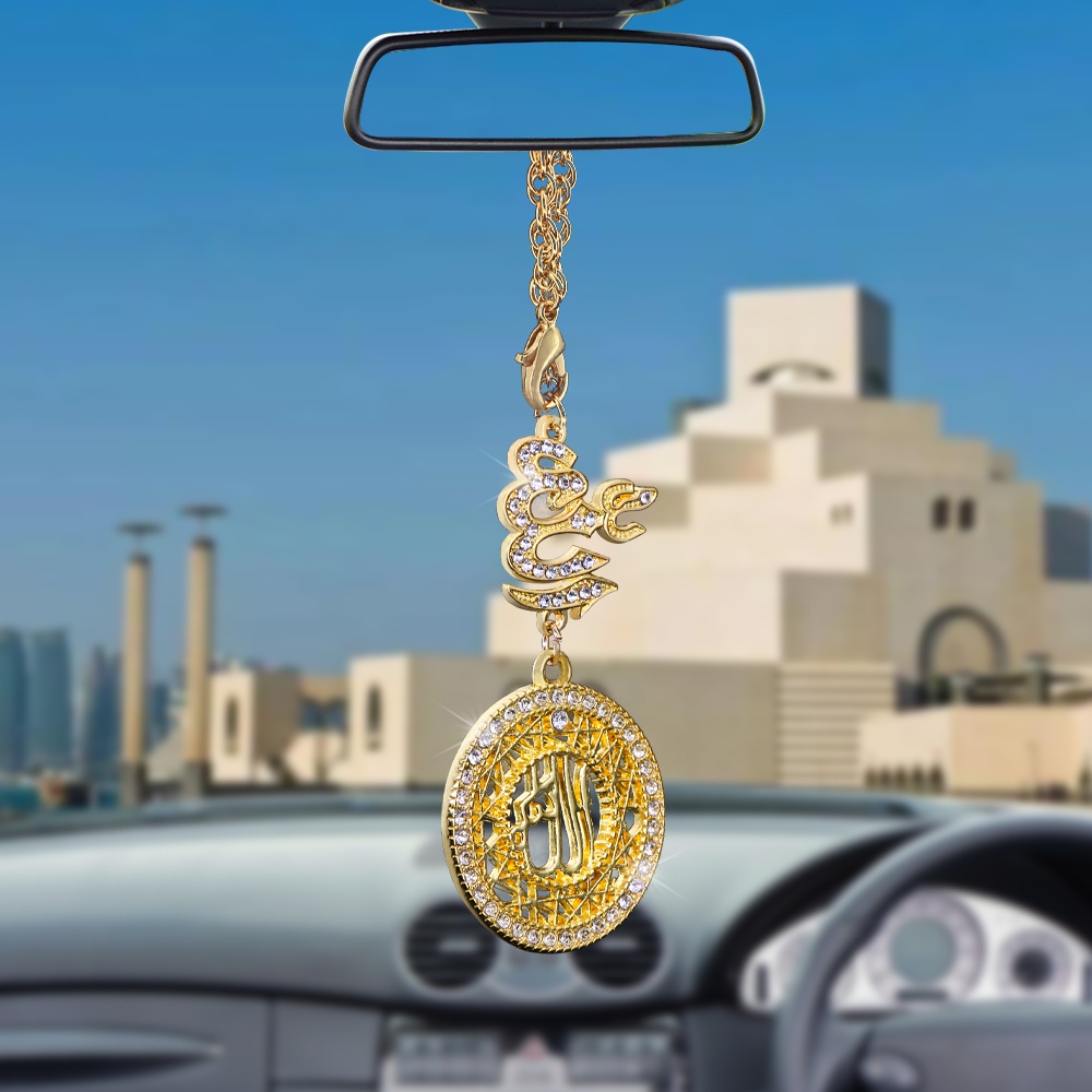 Creative islam muslim Allah Car Pendant Rearview Mirror Decoration Hanging Charm Ornaments Automobiles Interior