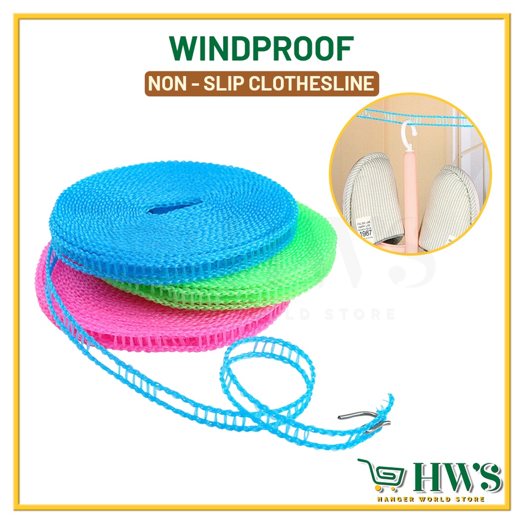 HWS 5 METER CLOTHESLINES CLOTHES DRYER OUTDOOR WINDBREAK NONSLIP CLOTH