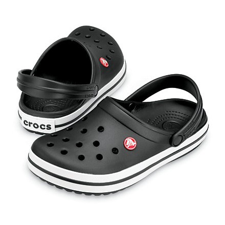 crocs with white stripe