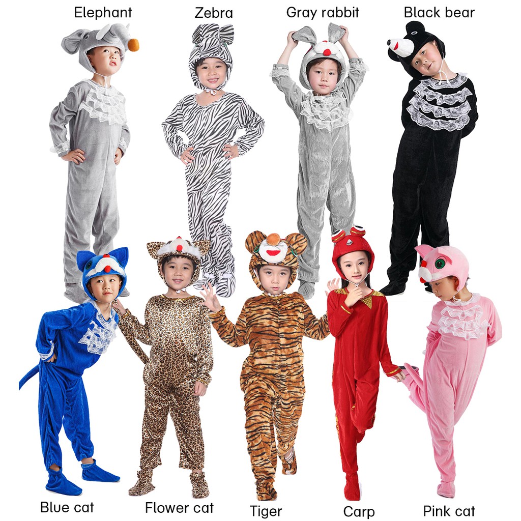Ready Stock Kids Animal Costume Zoo Cosplay Cartoon Jumpsuit Onesie Hoodid  Panda Zebra Elephant Frog Rabbit Cat Tiger Fancy Dress for Boys Girls |  Shopee Malaysia