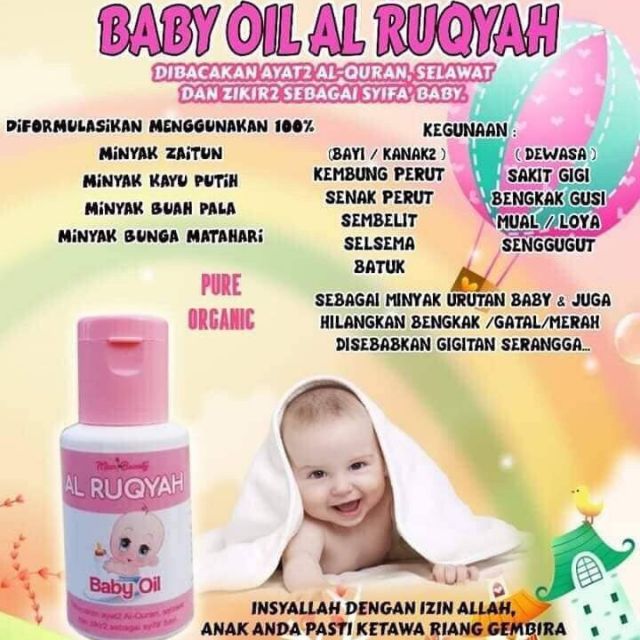 Minyak Baby Oil Al Ruqyah Merawat Kembung Perut Bayi Shopee Malaysia