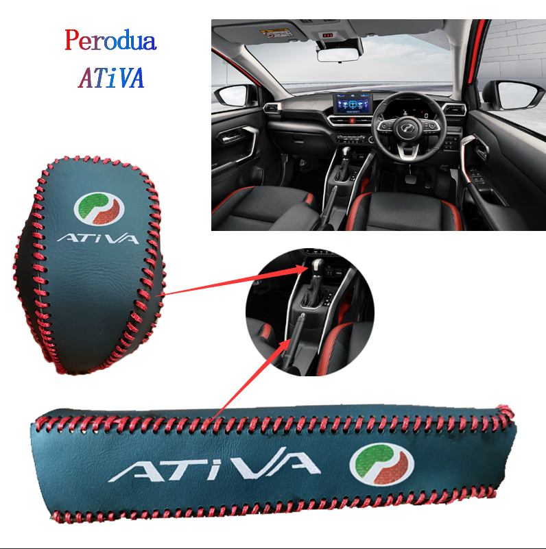 Perodua Ativa Genuine Leather Gear Knob Cover /Perodua Ativa Handbrake