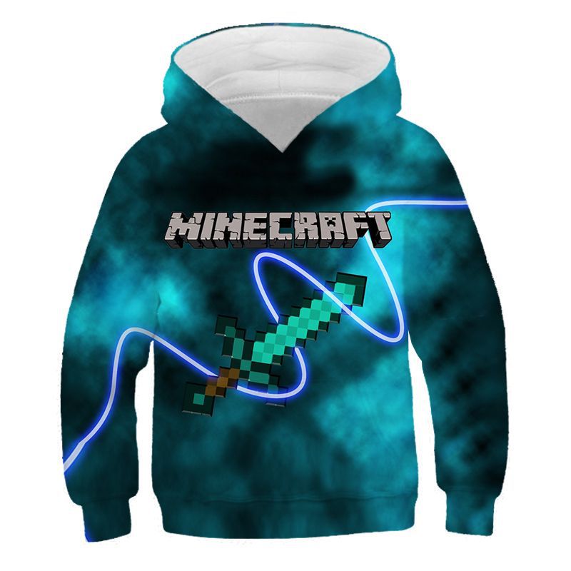 Hose 4-12 Jahre 3D Minecraft Cartoon Jungen Boy Langarm Hoodie sweatshirt Pulli 