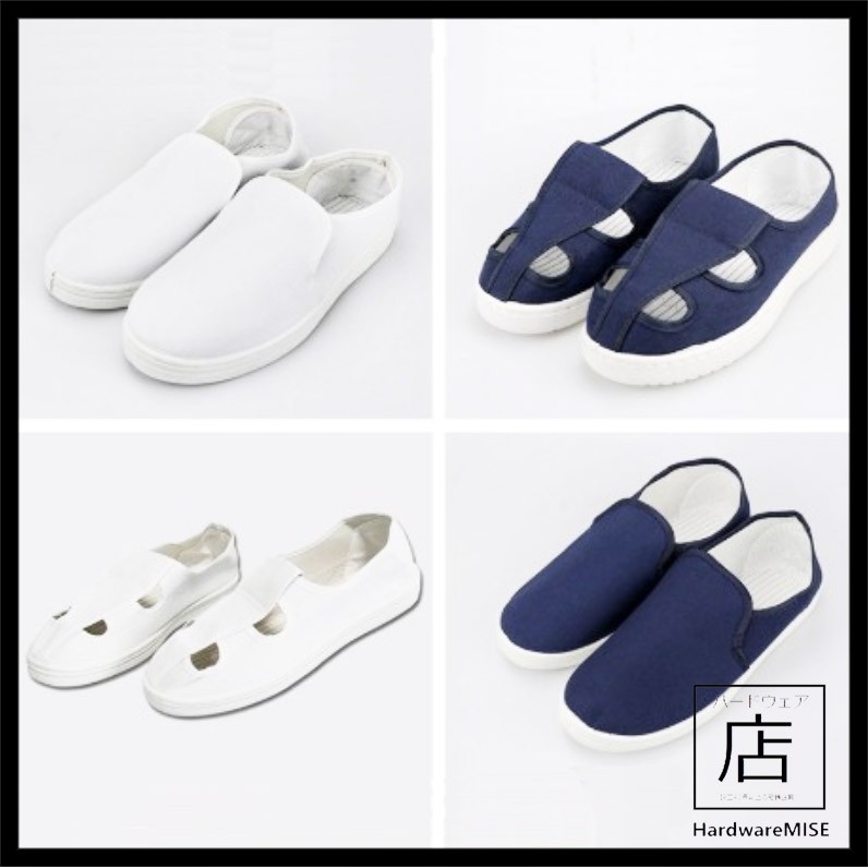 ESD Shoes Kasut Esd Cleanroom Anti Static Shoe Navy White Blue Putih Men Women Safety ESD Holes PVC