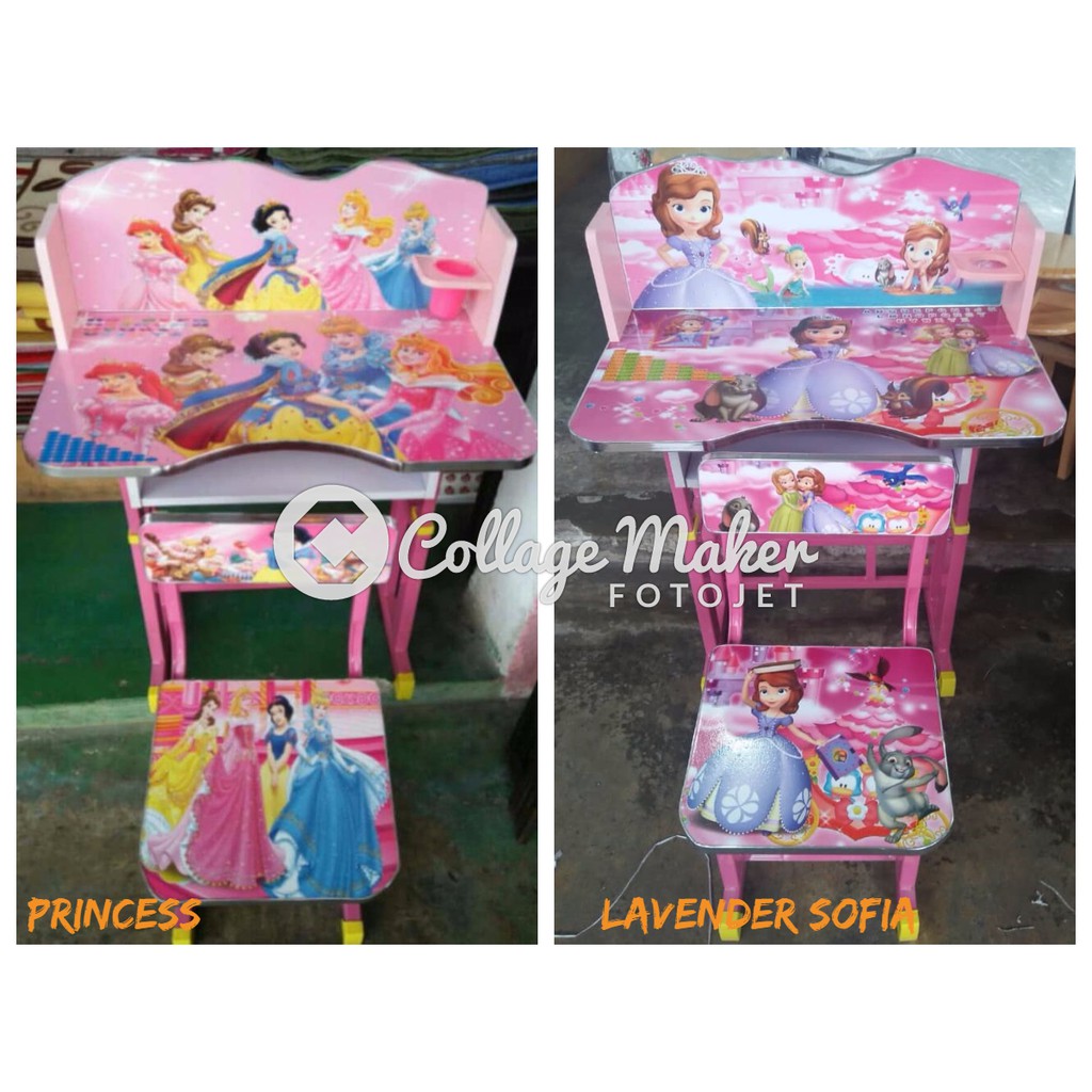  meja belajar kanak kanak study table kid set cartoon 