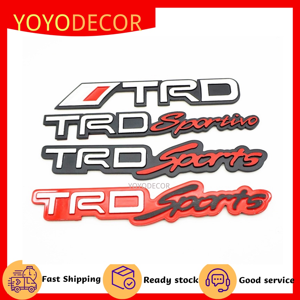 TRD emblem logo sticker with alluminium material for toyota car model ...