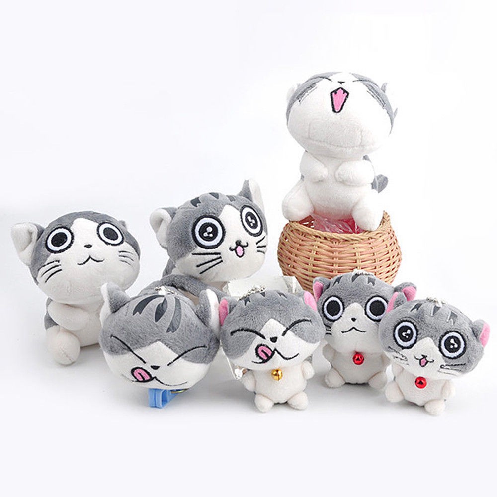 Super Cute Cat Plush Doll Toys Stuffed Animal Bolster Key chain Keyring Hot Sell 