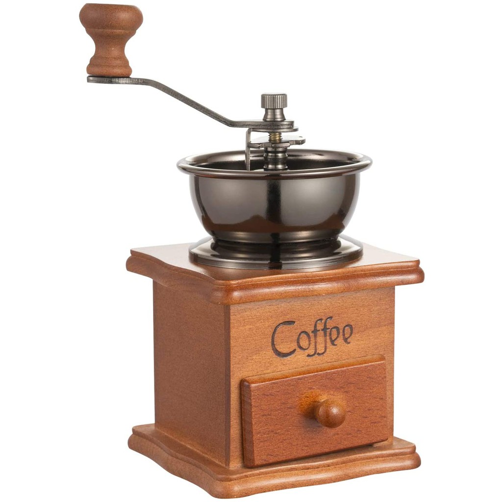 Vintage Wooden Manual Coffee Grinder Classic Retro Hand Crank Coffee Mill For Precision Brewing