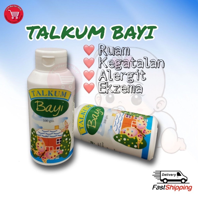 Untuk Kulit Gatal & Ruam Bayi Talkum Bayi Sesuai Untuk Ekzema / Ruam