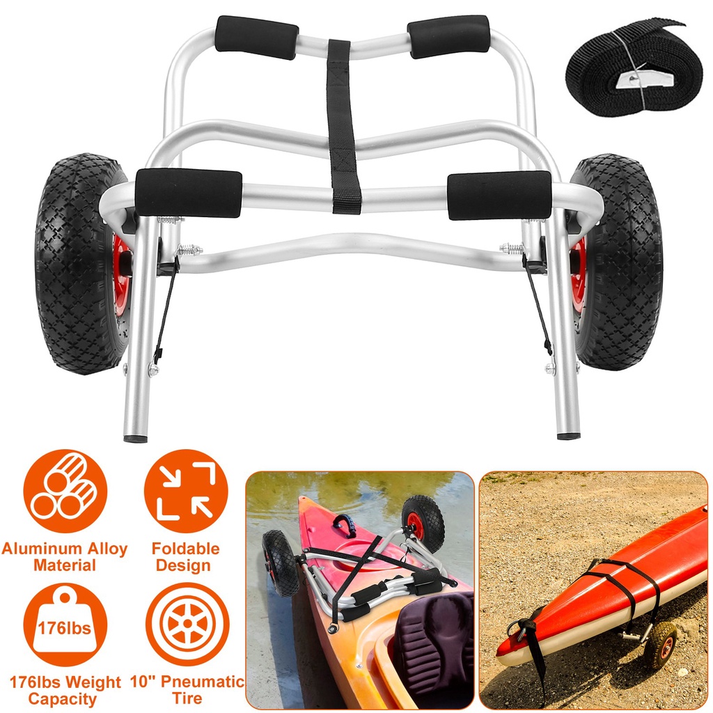 Foldable Kayak Canoe Boat Carrier Cart Trailer Trolley Dolly 176lbs Transport Cart for Paddleboard