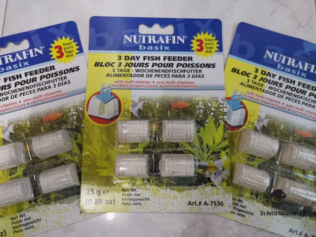 Nutrafin Basix 3 Day Feeder 25g Holiday Food Untuk Ikan Laga