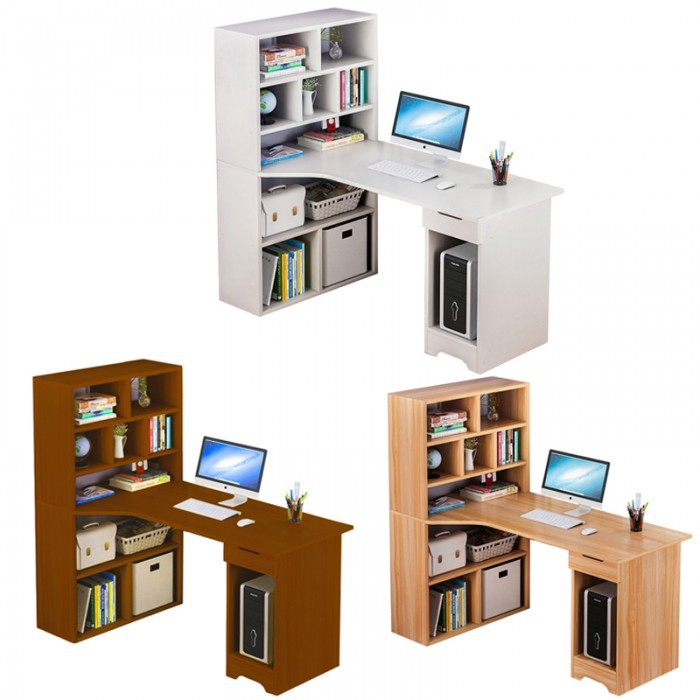 Dj Computer Table Home Corner Desk Bookcase Integrated Combination