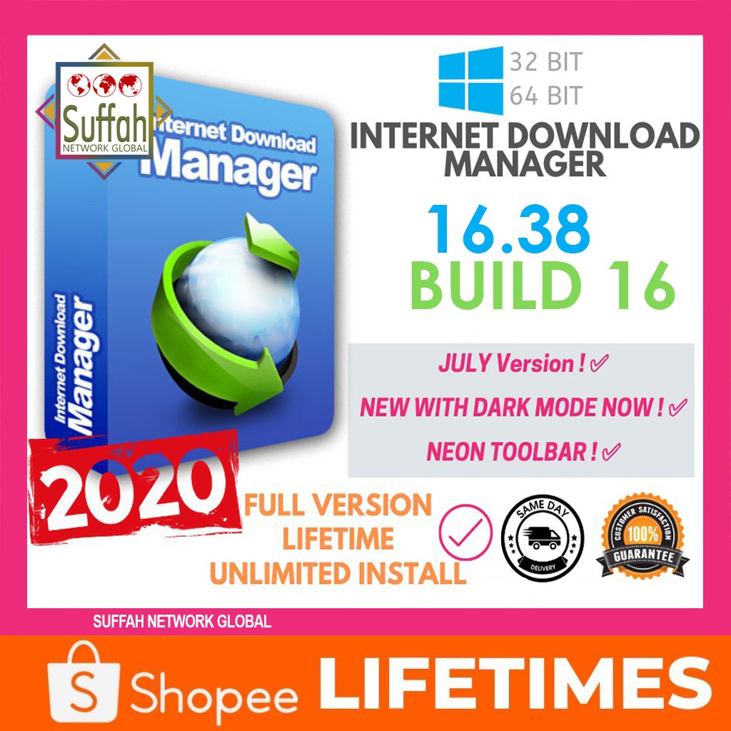 Suffah Network Idm Internet Download Manager 6 38 Build 2 August 2020 Licensed Lifetime Full Version Shopee Malaysia