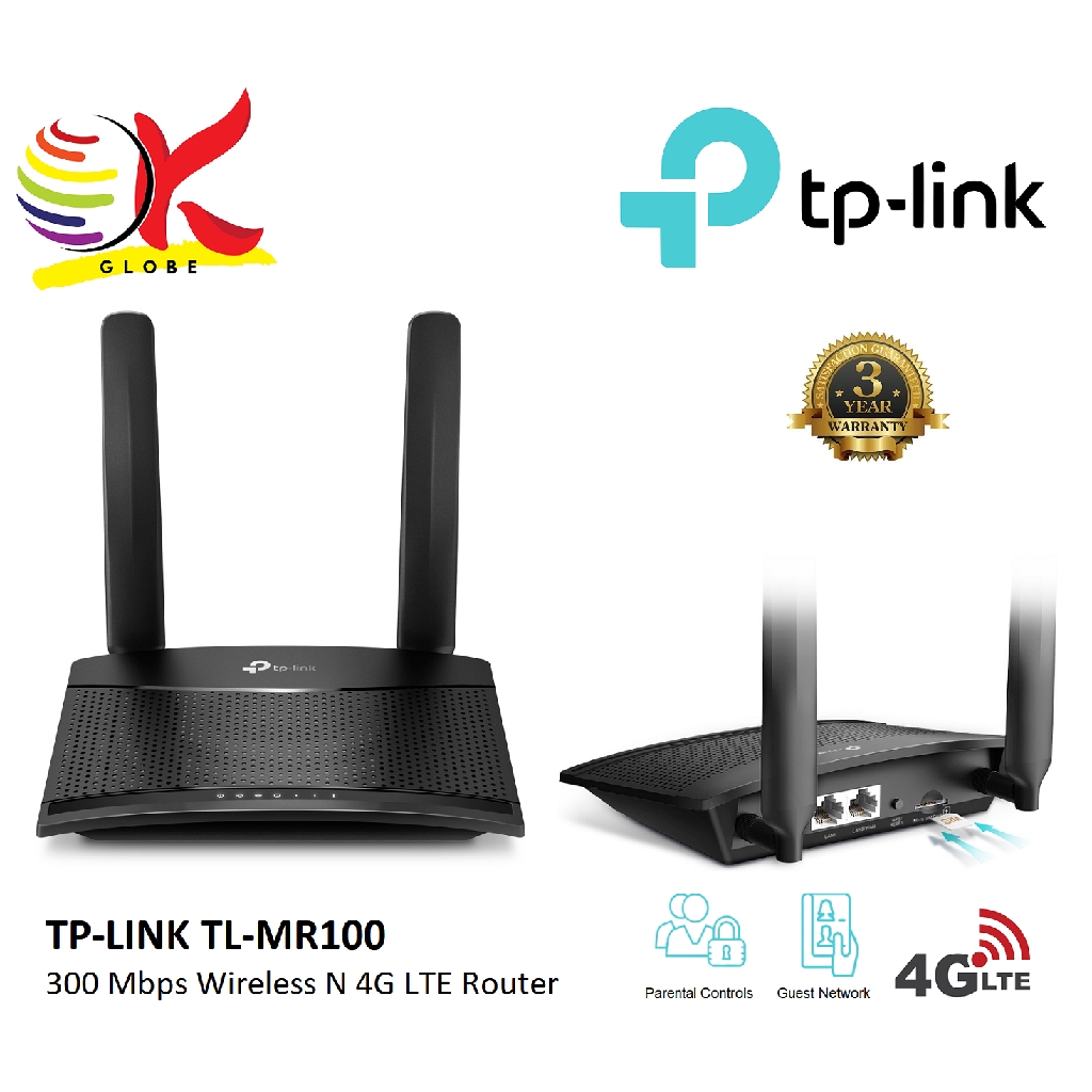 Tp Link Tl Mr100 Mbps Wireless Ng Lte Router With Sim Card Slot And Two Detachable Advanced Lte Antennas Shopee Malaysia