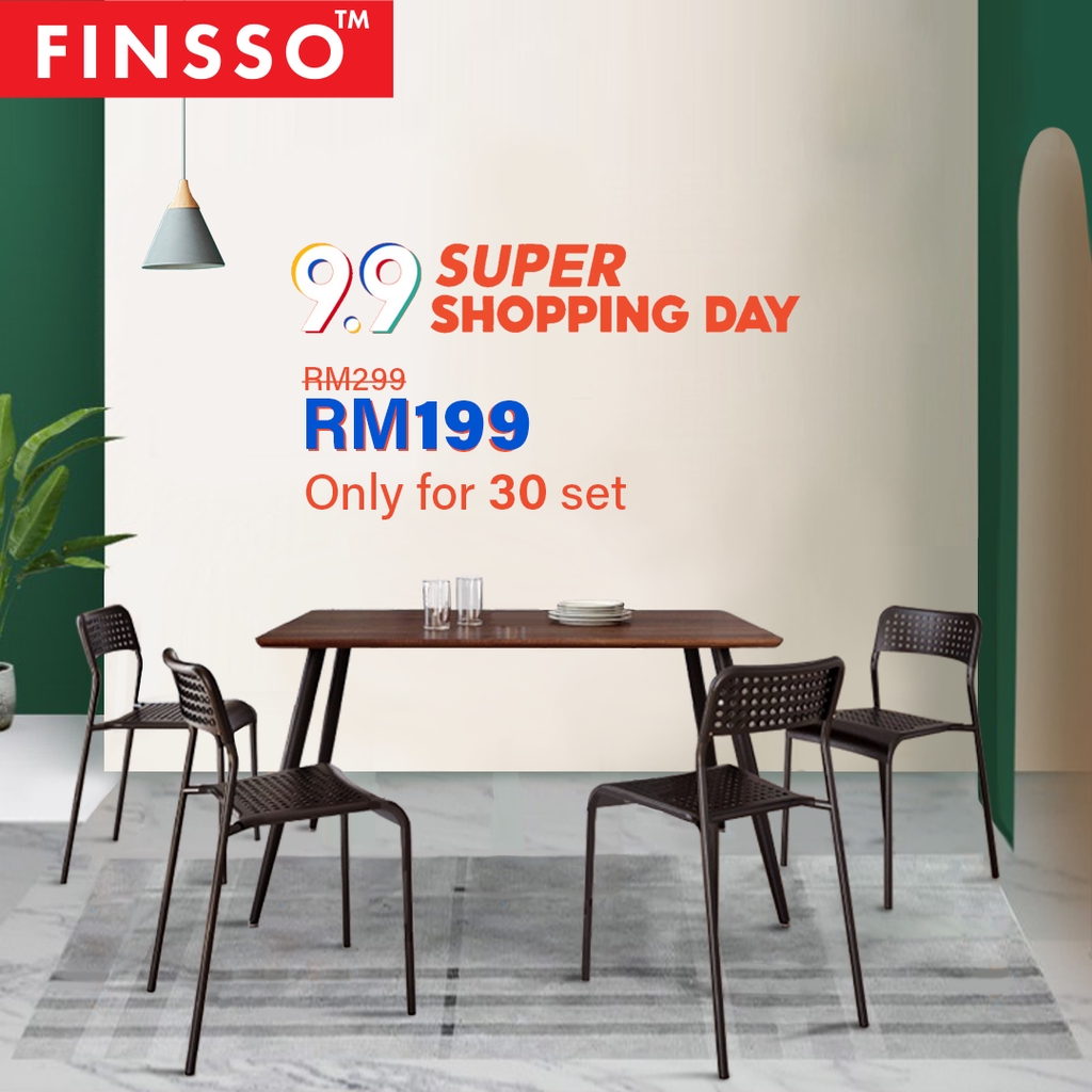 FINSSO: Emma Dining Table Set With Charlotte Dining Chairs / Set Meja Makan