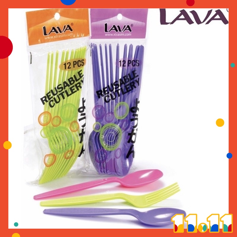 Buy 12pcs Reusable Plastic Spoon And Fork Party Spoon Party Fork Sudu Plastik Garpu Plastik Seetracker Malaysia
