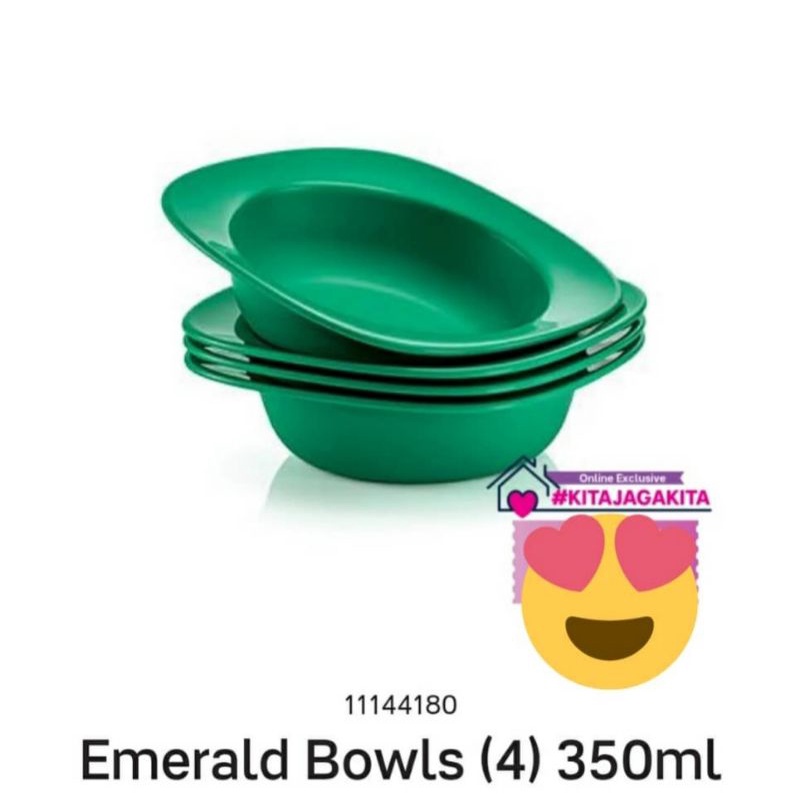 🌸EMERALD BOWLS TUPPERWARE (4) 350ML🌸