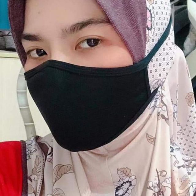 Cotton face  mask  hijab  bertali water resistant Shopee 