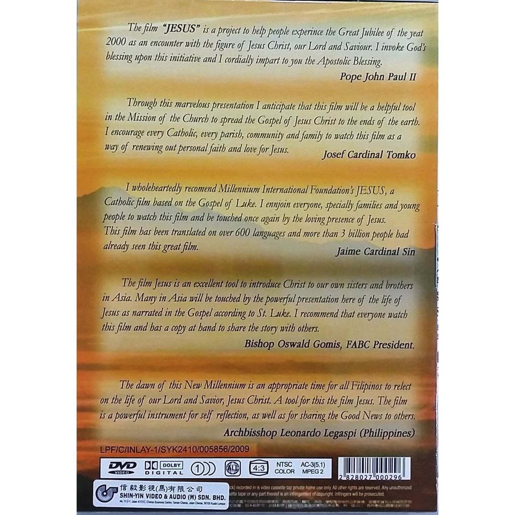 Dvd According To The Gospel Of Luke Jesus Shopee Malaysia I recommend jesus song by the canton spirituals. shopee