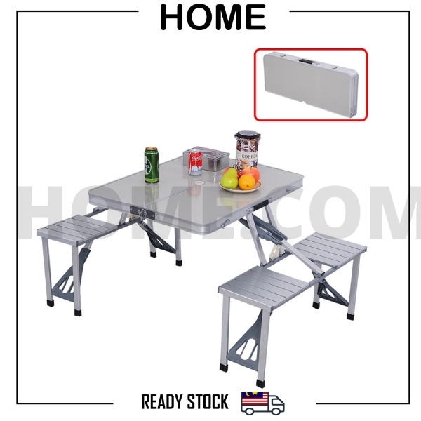 Aluminium Camping Folding Table With Chairs Shopee Malaysia