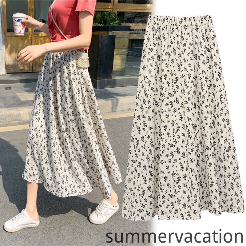 Buy 75cm Skirt Labuh Kain Kembang Retro Floral Pleated Long Skirt Big Size A Line Maxi Skirt Seetracker Malaysia