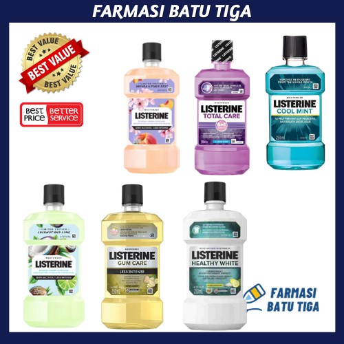 LISTERINE MOUTHWASH HEALTHY WHITE/GUM CARE/ COCONUT AND LIME/SAKURA