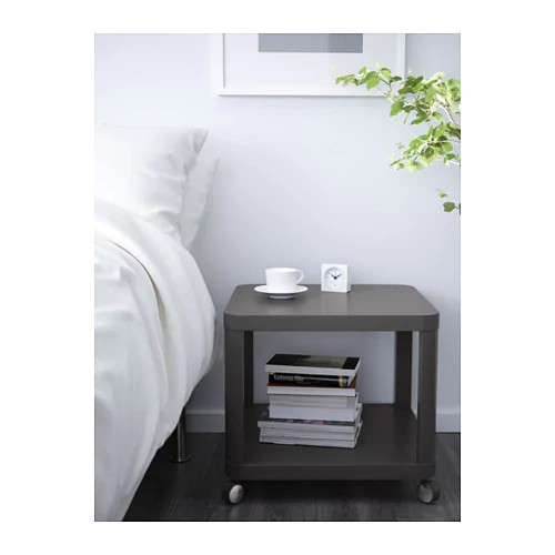 Ikea Livingroom Bedroom Side Table On Castors 50x50 Cm Grey Shopee Malaysia
