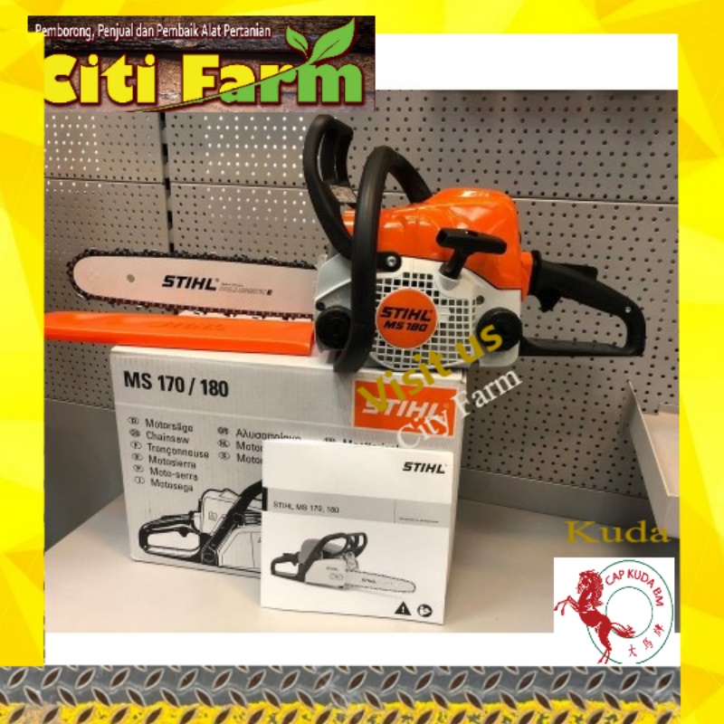 Stihl Germany Ms180 16 18 Chain Saw Agriculture Tool Alat Pertanian Citi Farm Agro Shopee Malaysia