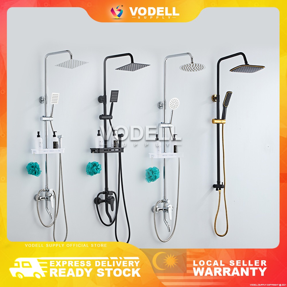 VODELL 304 Stainless Steel 4in1 Digital Shower Set Bathroom Mixer Faucet Head Bathtub Kepala Pancuran Mandian 不锈钢花洒淋浴套装