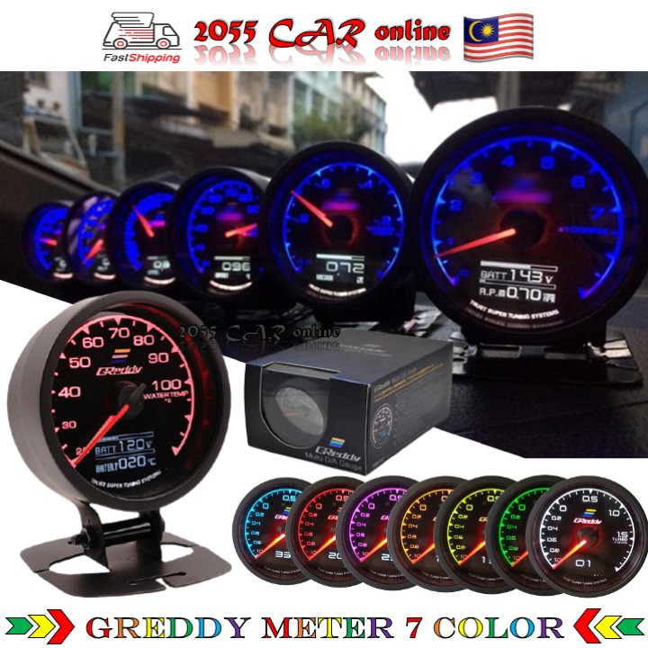 GReddy Meter Gauge 7colour volt display 2in1 RPM BOOST VACCUM WATER TEMP VOLTGReddy Style 2 In 1 Gauge / Meter