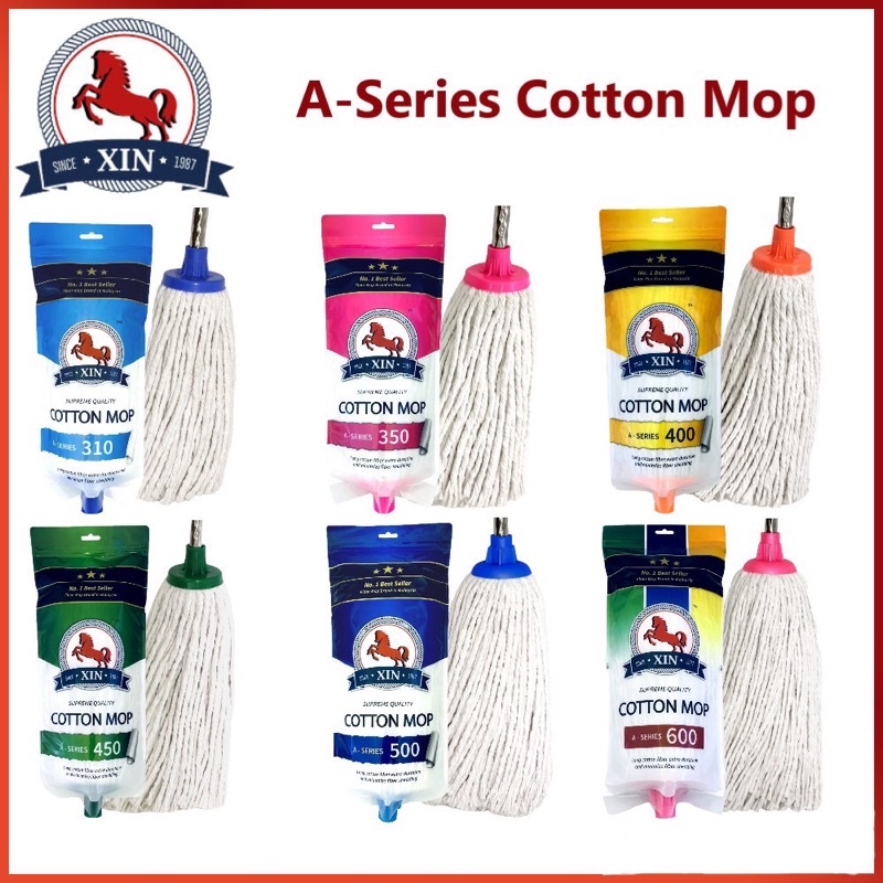 XIN Horse Brand ASeries White Cotton Mop / Mop Lantai Putih Cotton