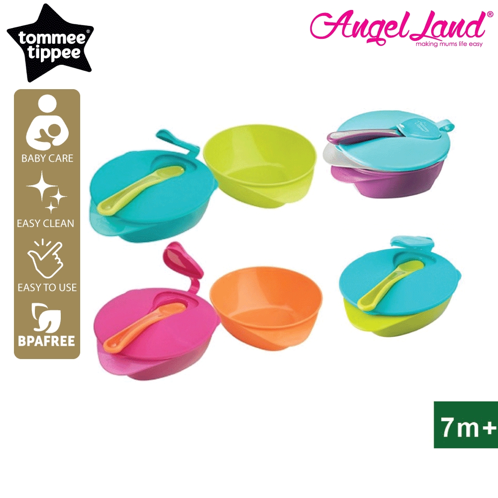 Tommee Tippee Feeding Bowl with Spoon and Leakproof Lid 446718/38