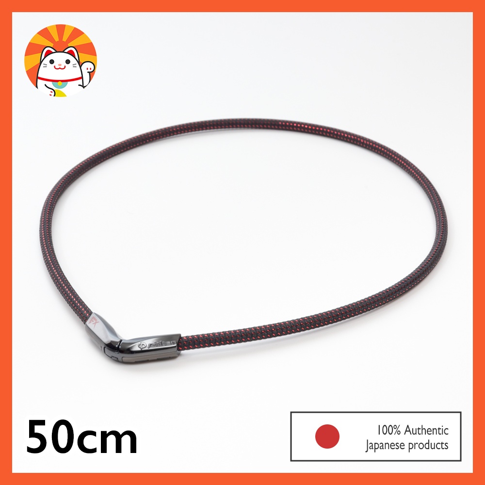Phiten RAKUWA Necklace EXTREME V type Black/Red 50cm p001 Shopee Malaysia