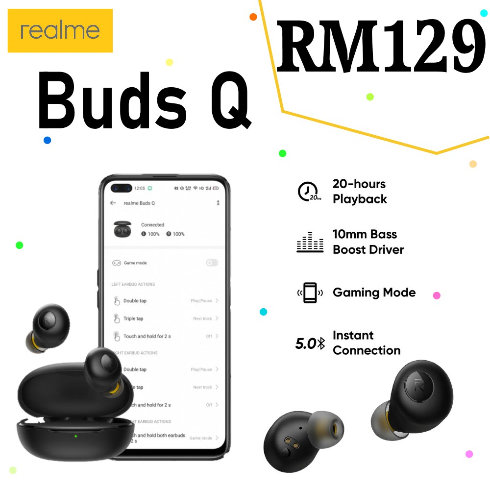 Realme Buds Q - 100% Original Realme Malaysia Warranty