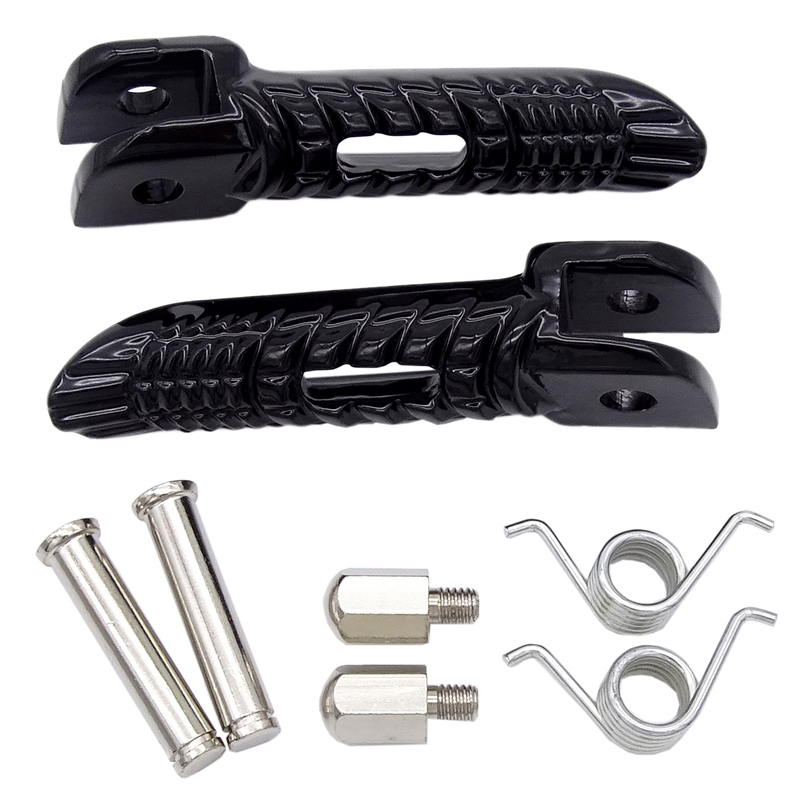 uxcell Universal Motorcycle Upgrade Parts Passenger Foot Pegs Antislip Rear Pedal Black Pair