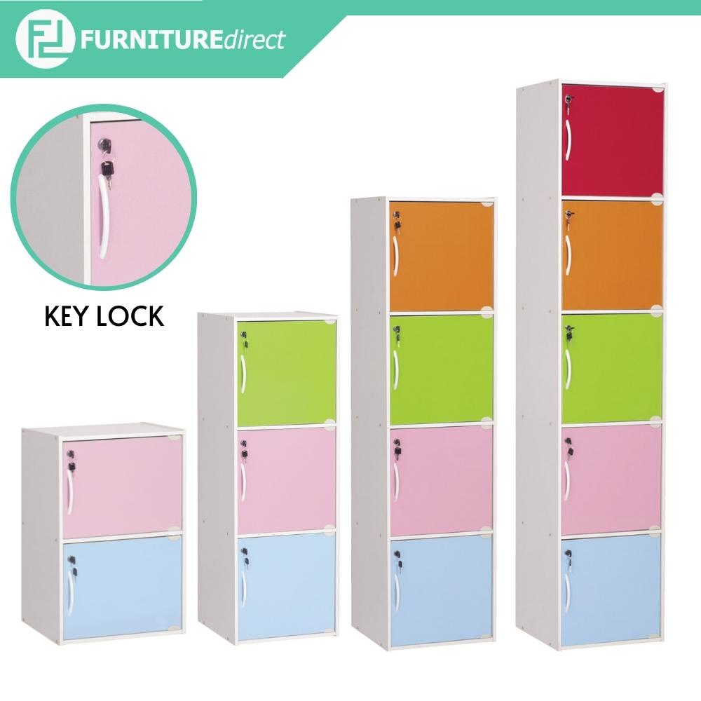 Furniture Direct CODEY single row storage cubes with key lock locker