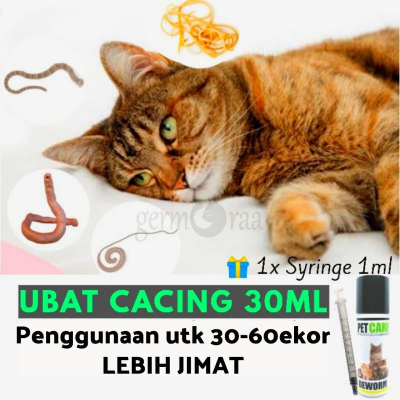 FREE Syringe UBAT CACING KUCING/ANJING PET DEWORM WORMNIL 30/50ml