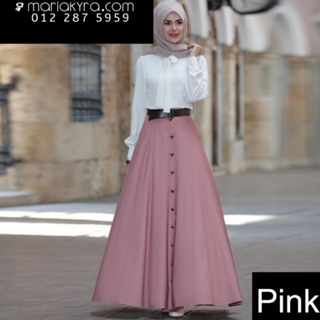 Skirt Muslimah Kembang Payung Cantik Bergaya Shopee Malaysia