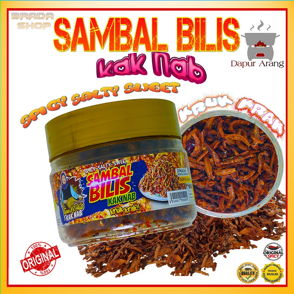 Sambal Bilis Kruk Krak Kak Nab Limited Edition Dapur Arang Snek Kampung Tak Pedas