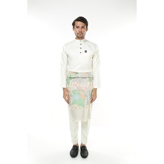 Baju Melayu Slim Fit Cream Kain Matte Duchess Satin (GOMOGI) | Shopee ...