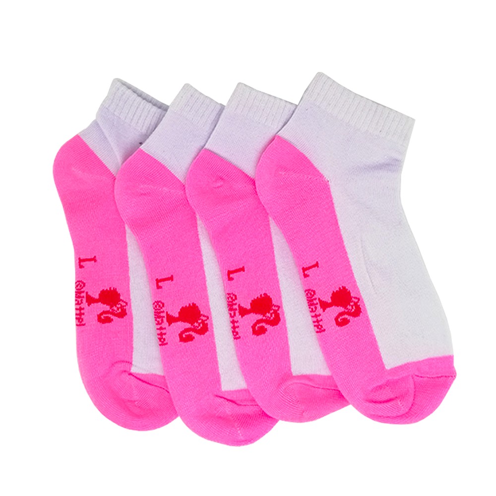 Glamkidz Girls Sock SB0002 (White Mix Pink /Grey) - 3 Pairs