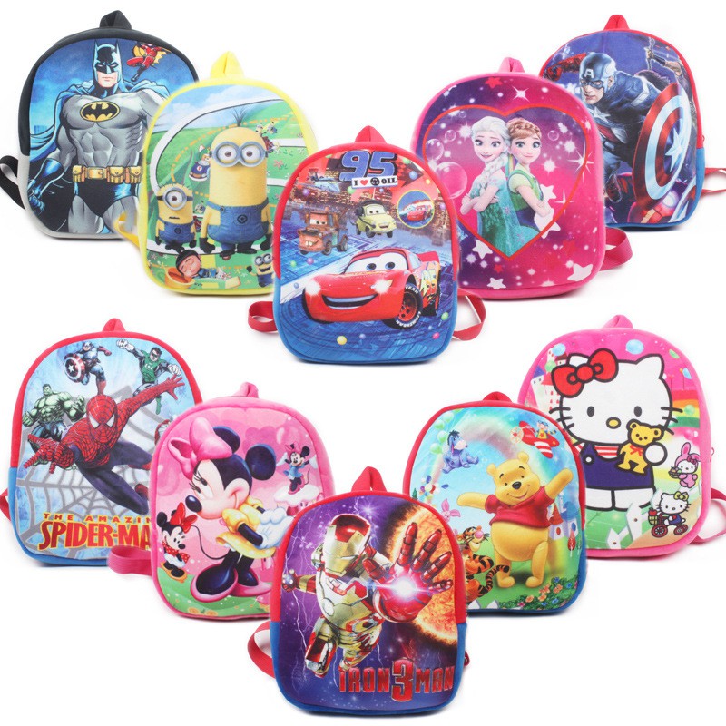 Kids Cartoon School Bag Spiderman Beg Hello  Kitty  Shopee  