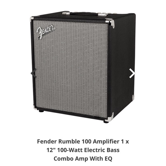 Fender Rumble 100 Amplifier 1 X 12" 100Watt Electric Bass Combo Amp