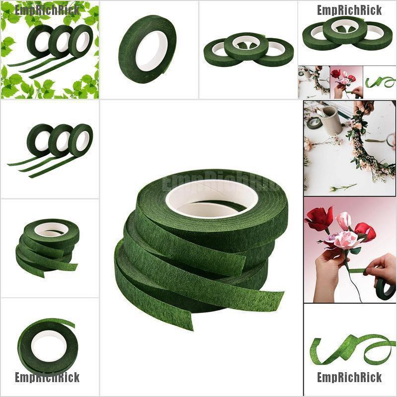 EmpRichRick Durable Rolls Waterproof Green Florist Stem Elastic Tape
