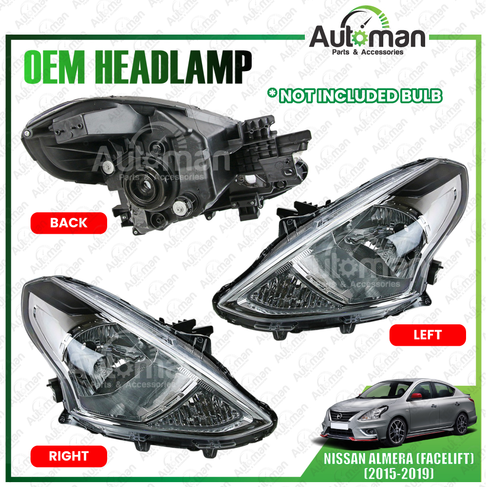 Nissan Almera 2015 2019 Facelift Front Headlamp Head Lamp Light (No