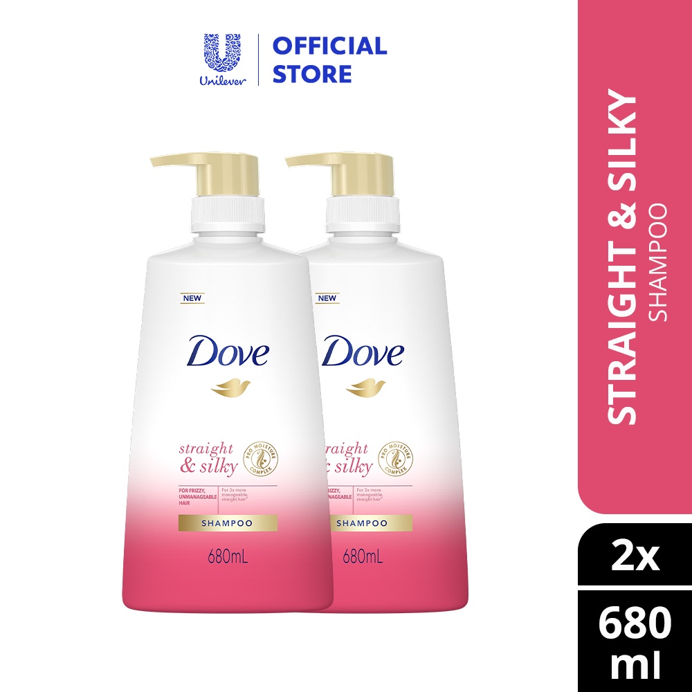 Dove Nutritive Solutions Straight & Silky Shampoo (680ml x 2) | Shopee ...