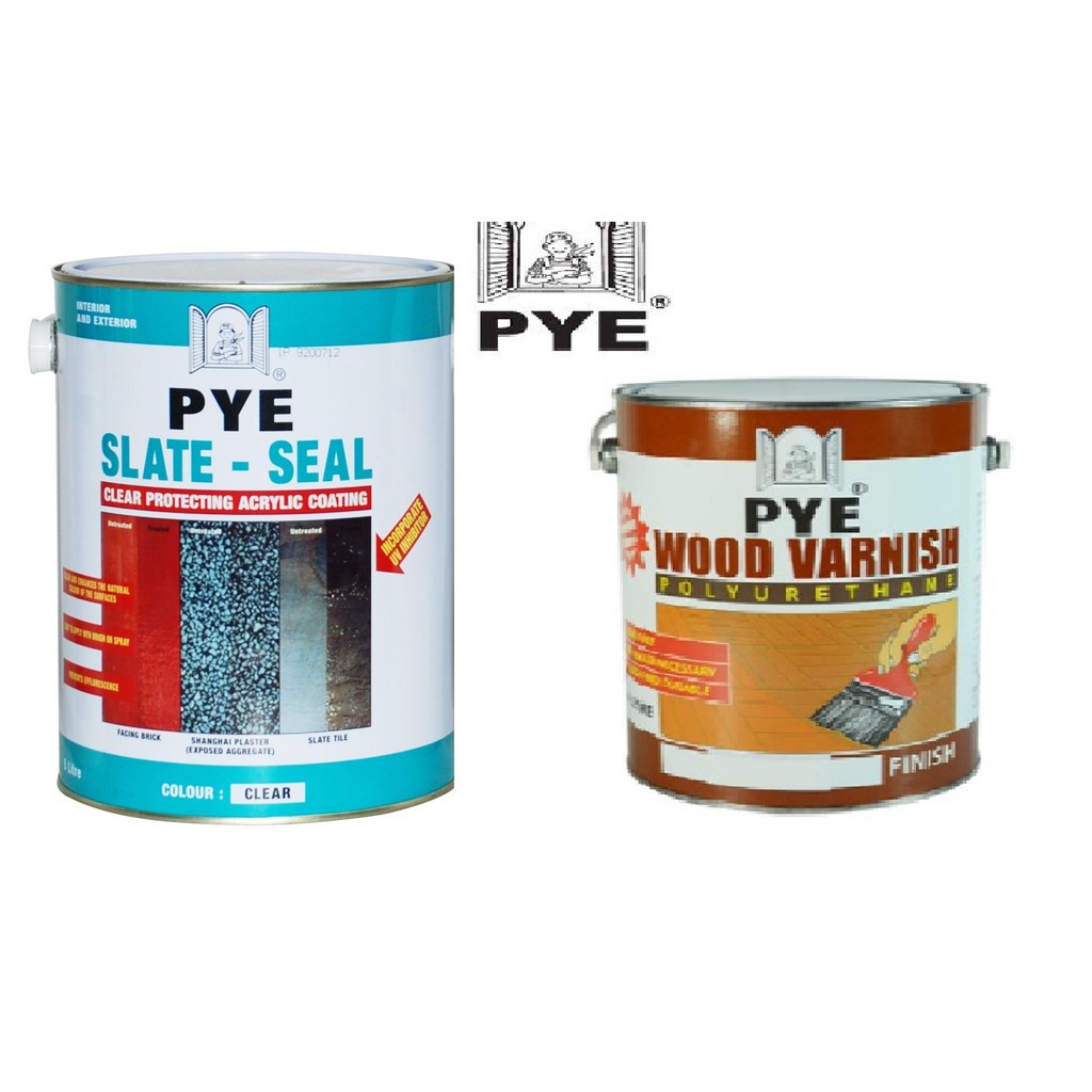 PYE Wood Varnish Wood Protector ( 4 Ltr ) & PYE Slate Seal Clear