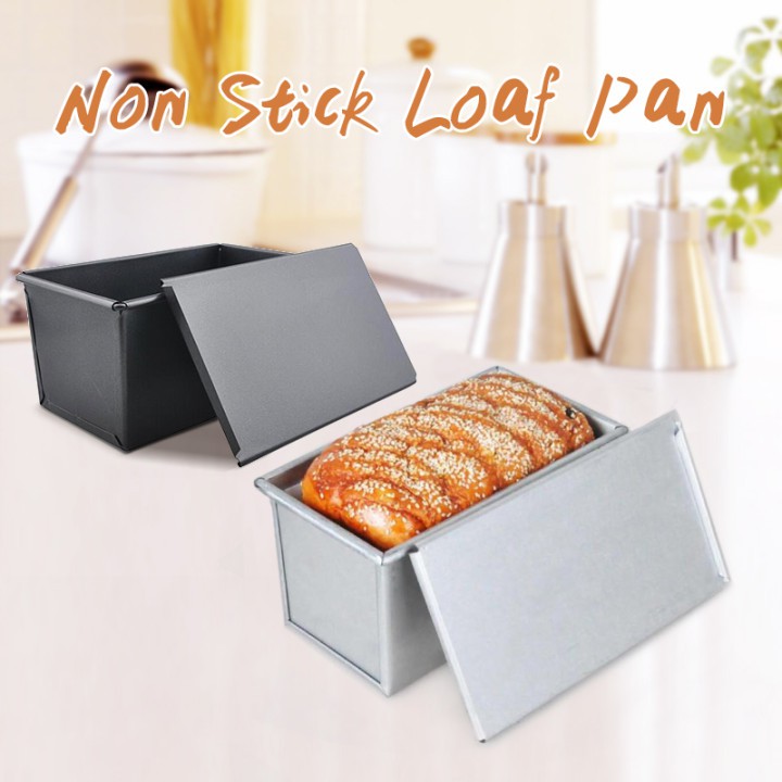 Rectangle Toast Box Mold with Cover Bread Loaf Tin Non-Stick Pan Aluminum Alloy Pullman Bread Mold Baking Tray Kitchen Gold 